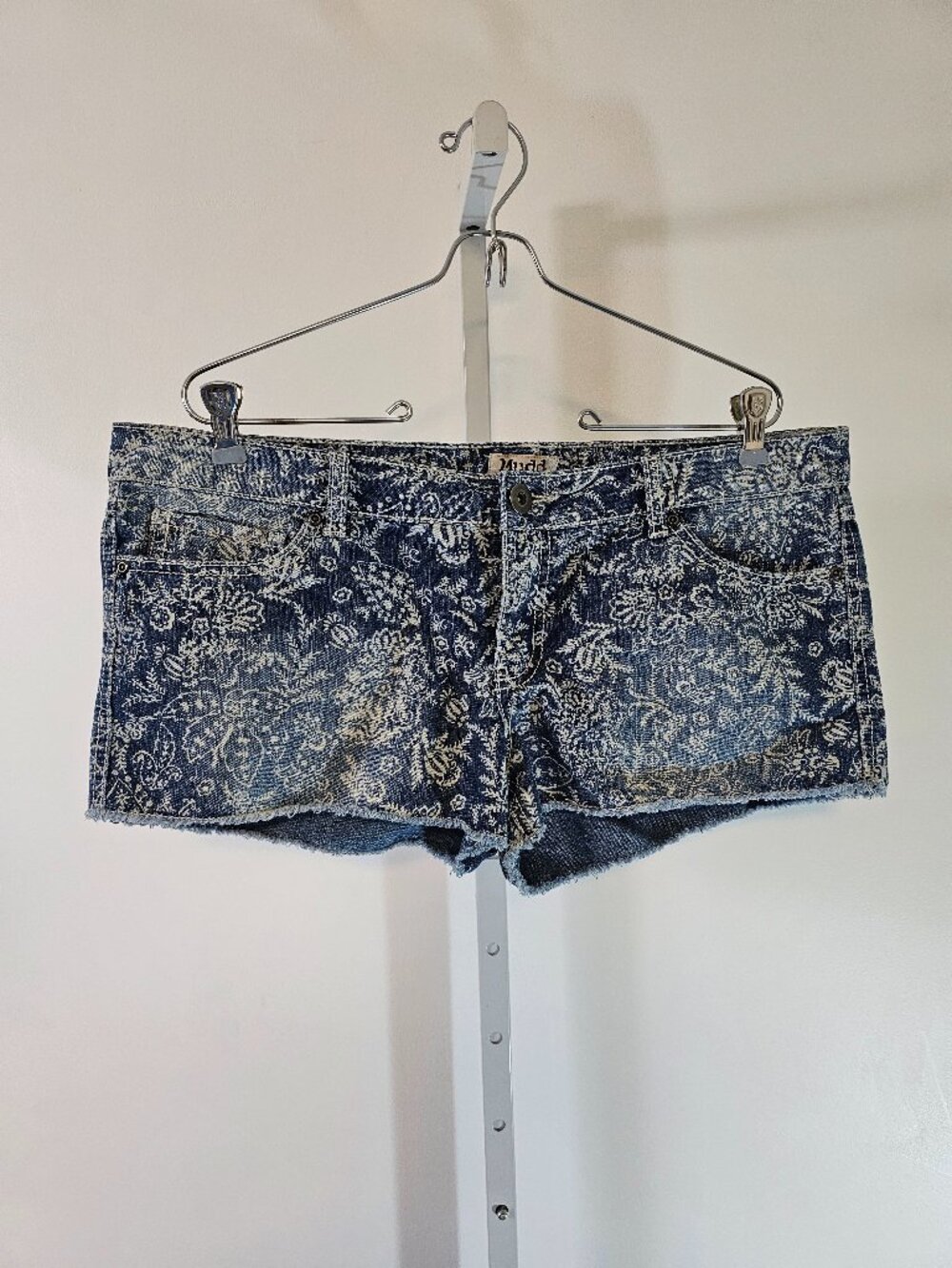 Mudd Bootie Shorts Denim Floral Grunge Y2K Festival Summer 15